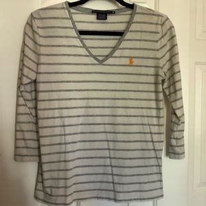 Ralph Lauren 3/4 Sleeve Striped Top - Cotton
